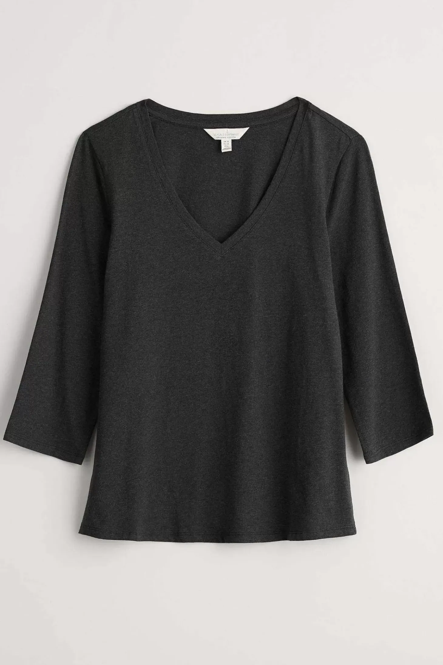Alighting 3/4 Sleeve V-Neck Jersey Top