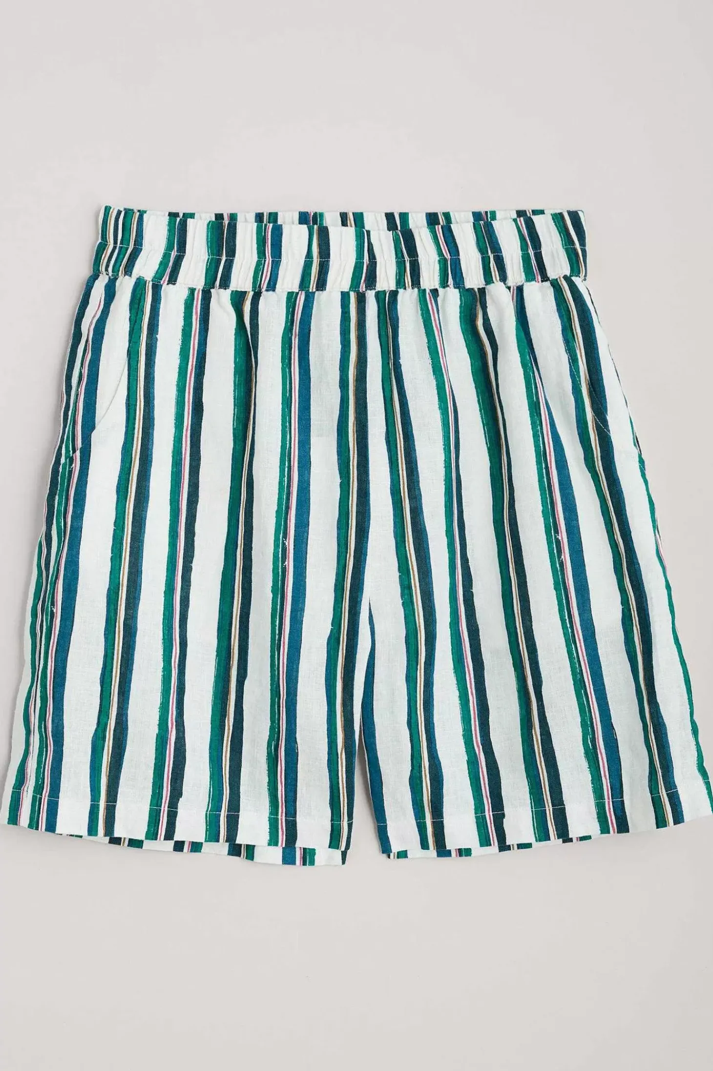 Aviso Printed Linen Shorts