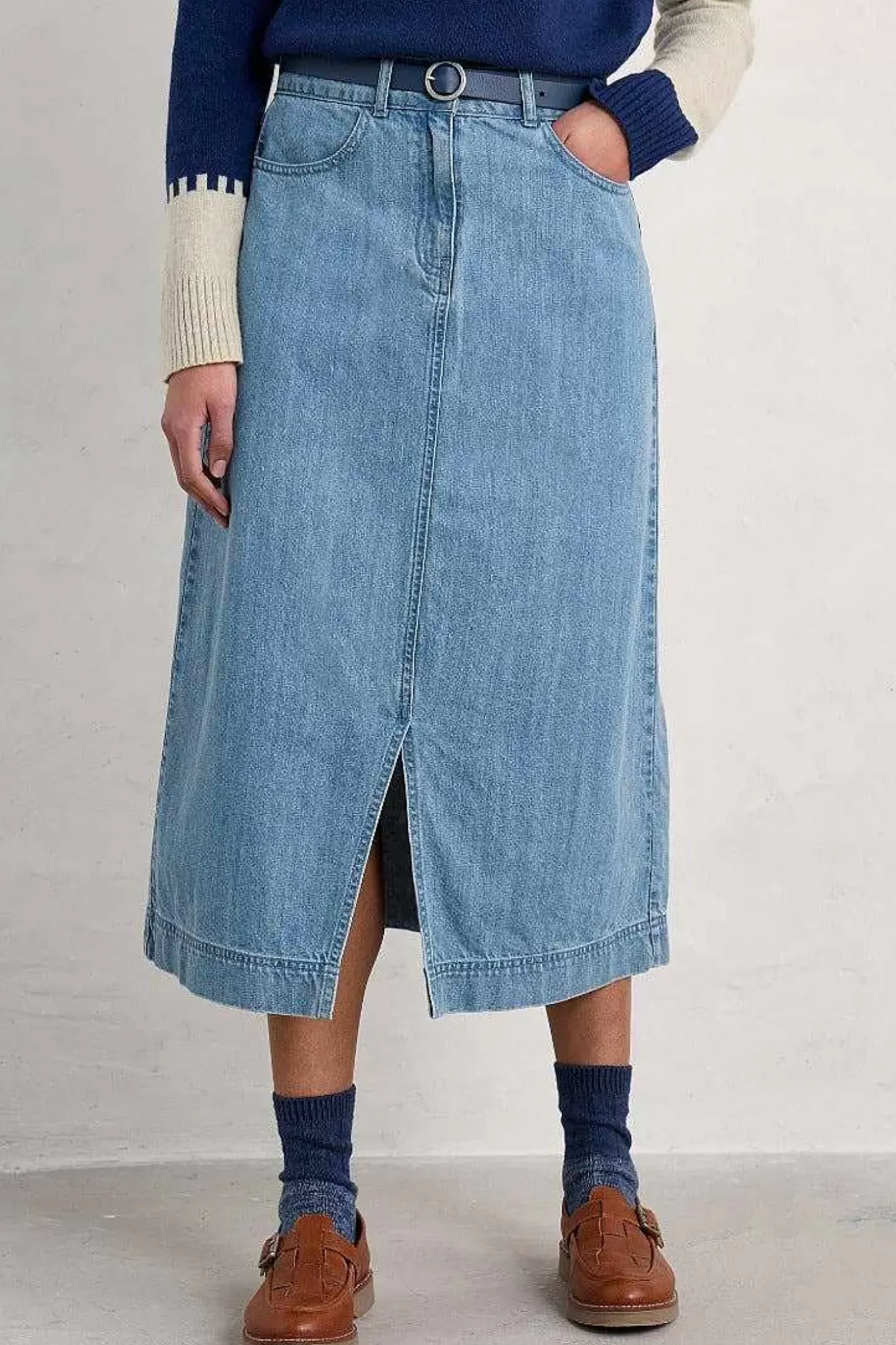 Bowline Denim Midi Skirt