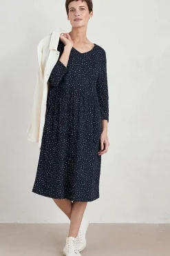 Brush Drawing 3/4 Sleeve Dress