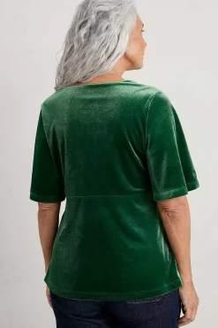 Capsule V-Neck Velvet Top