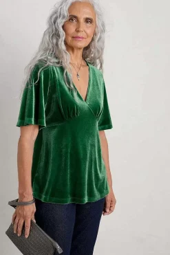 Capsule V-Neck Velvet Top