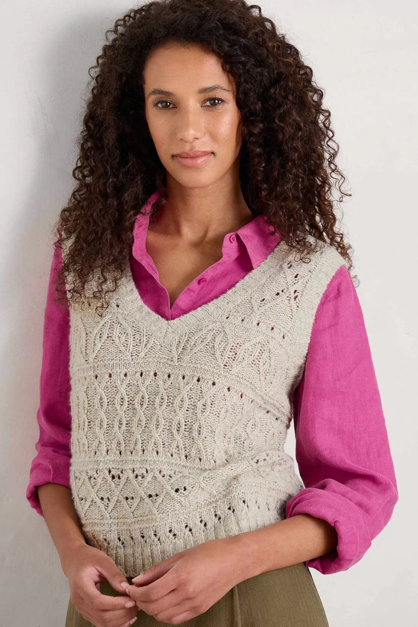Feock Merino Blend V-Neck Knitted Vest