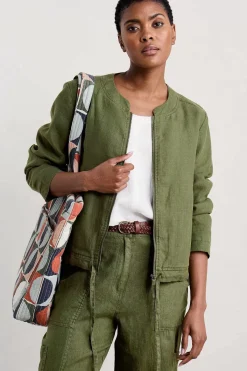 Galleon Zip Through Linen Jacket