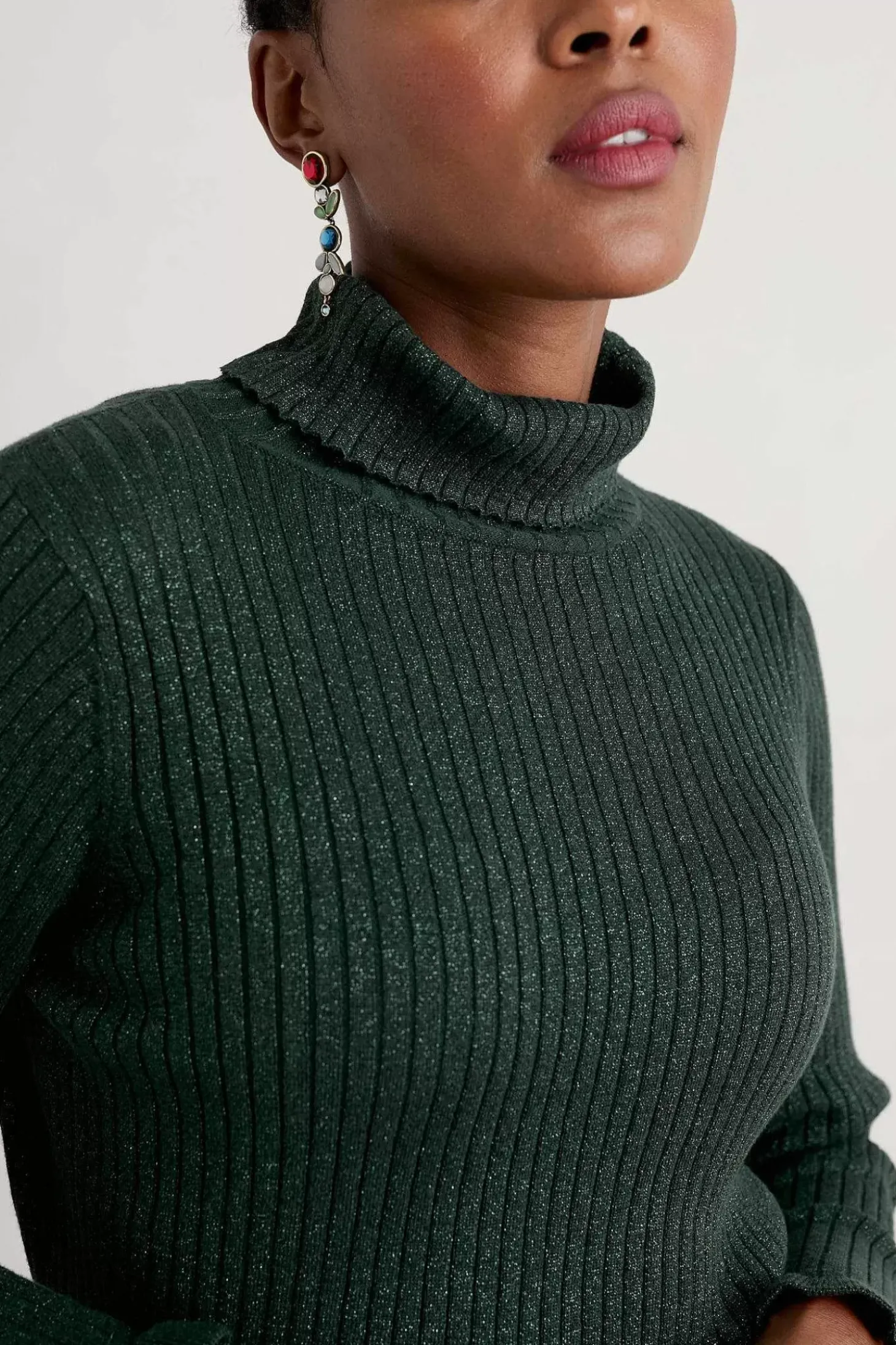 Glass Stem Sparkly Roll Neck Jumper
