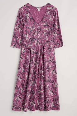 Helena V-Neck Jersey Midi Dress (Gots)
