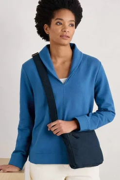 Knot Berry Shawl Neck Sweatshirt