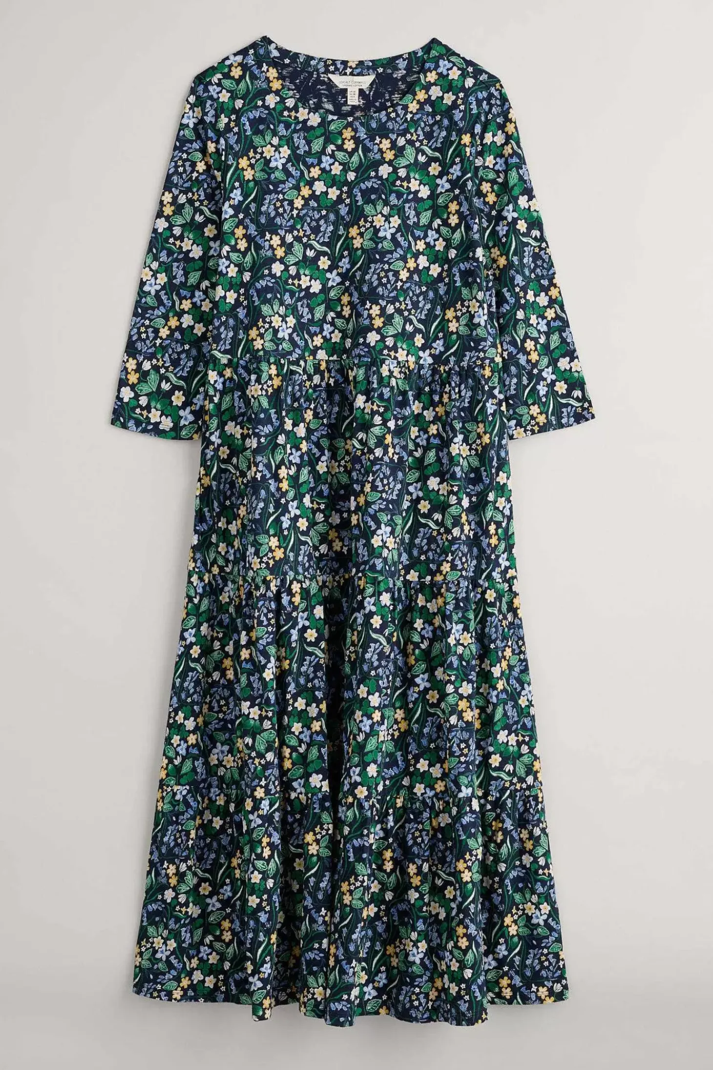 Line Strokes Tiered Jersey Dress (Gots)