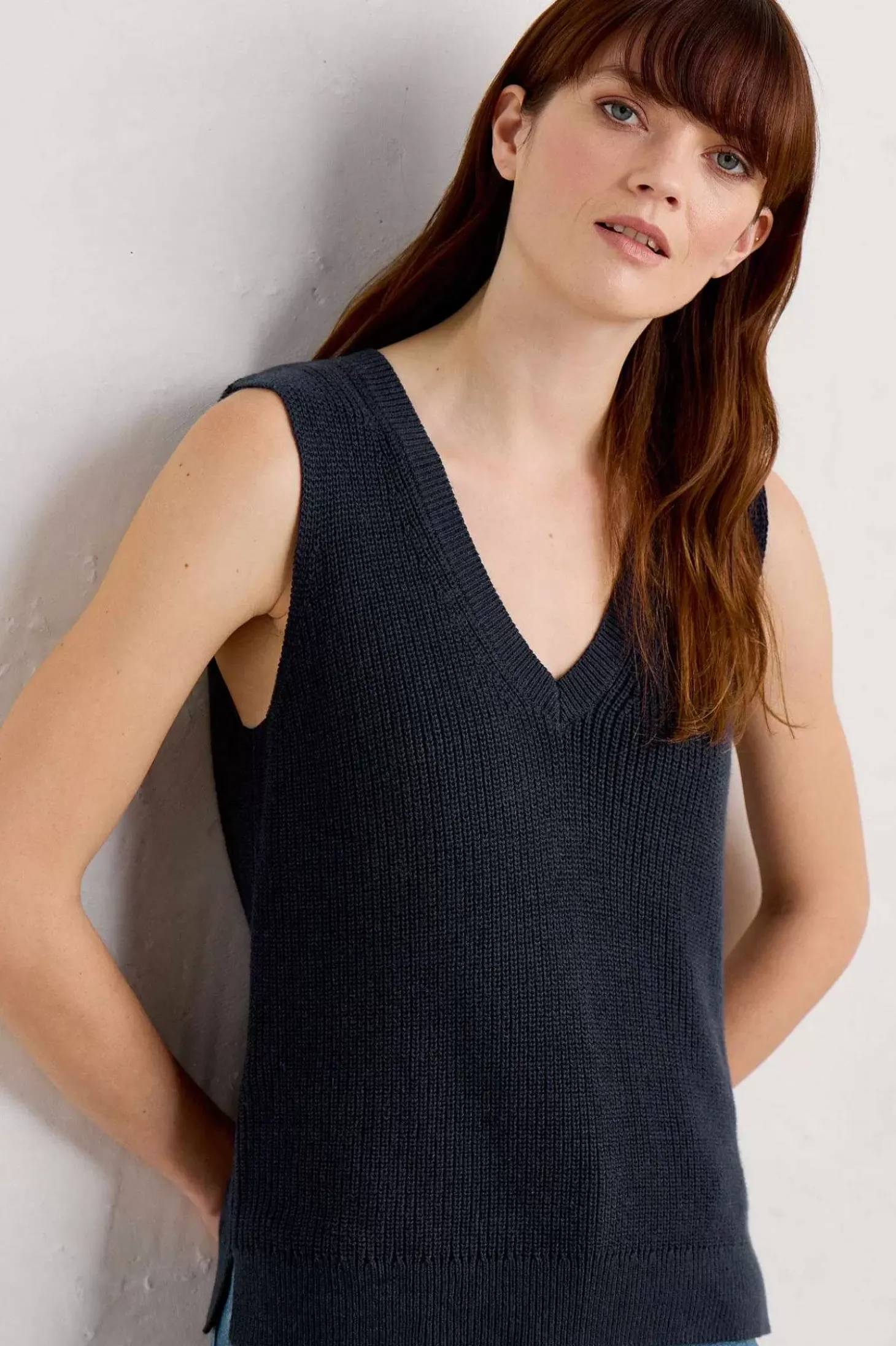 Lookout Point V-Neck Knitted Vest