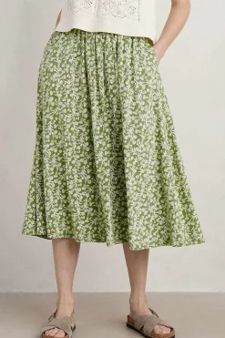 Ready Sail Printed Jersey Midi Skirt