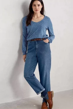 Rosehip Jersey V-Neck Top