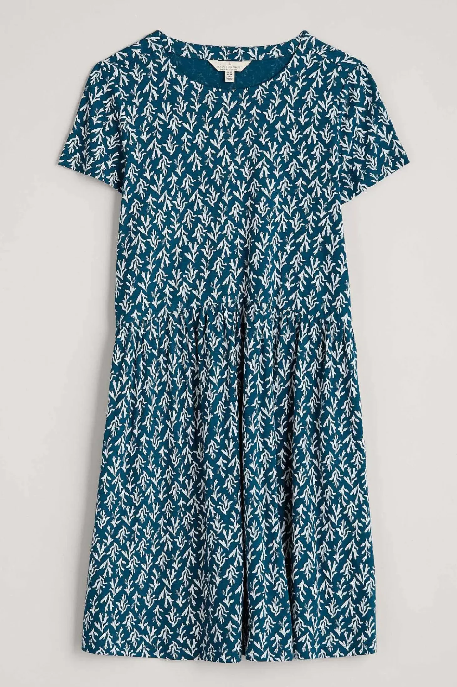 Sea Mirror Jersey Dress With Short Sleeves