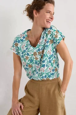 Studio Glass V-Neck Jersey Top