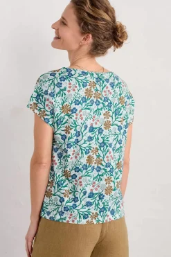 Studio Glass V-Neck Jersey Top