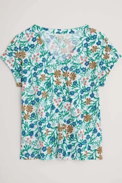 Studio Glass V-Neck Jersey Top
