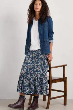 Wildflower Field Tiered Midi Skirt