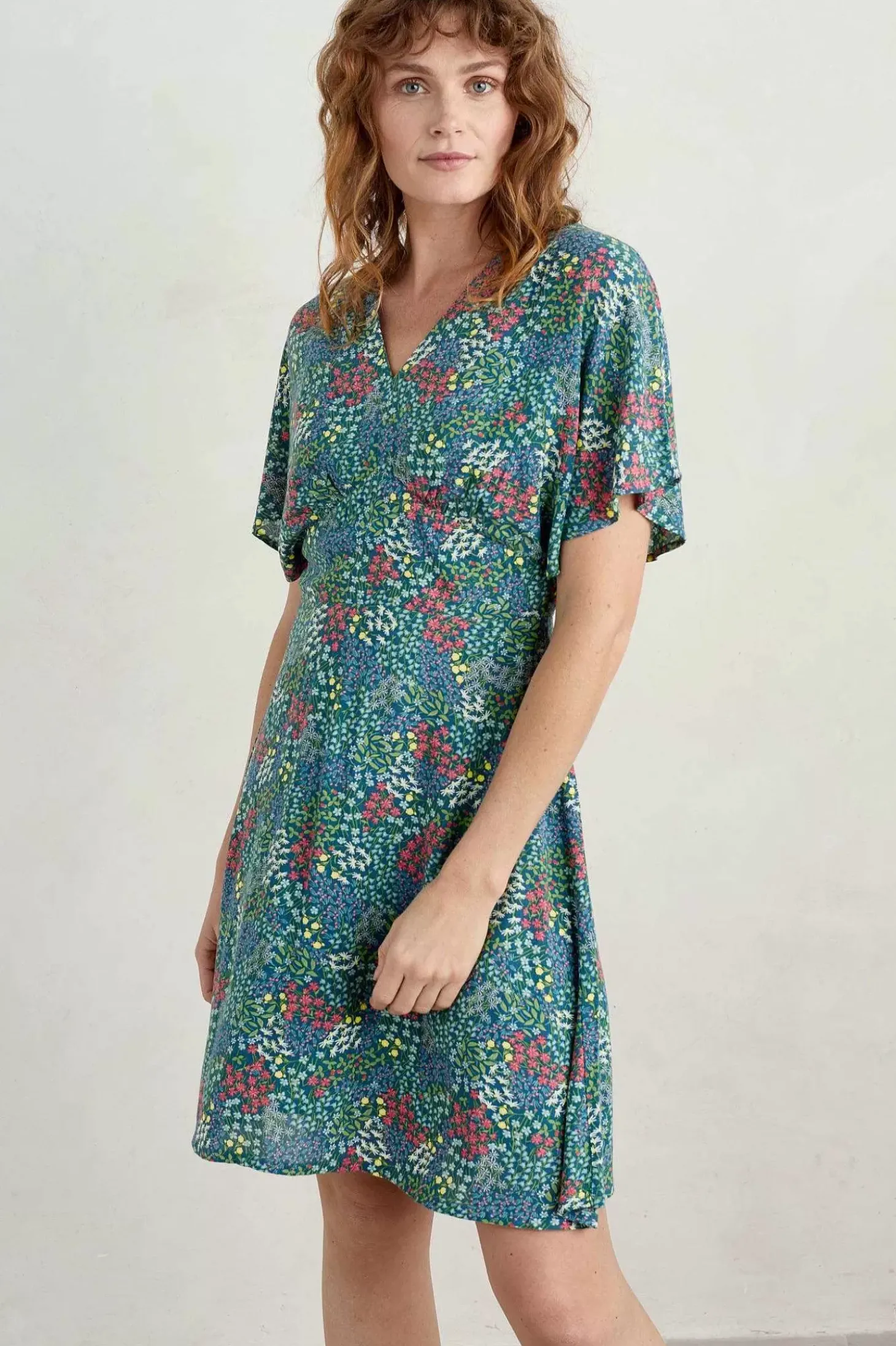 Wilsey Empire Line Flared Sleeve Dress
