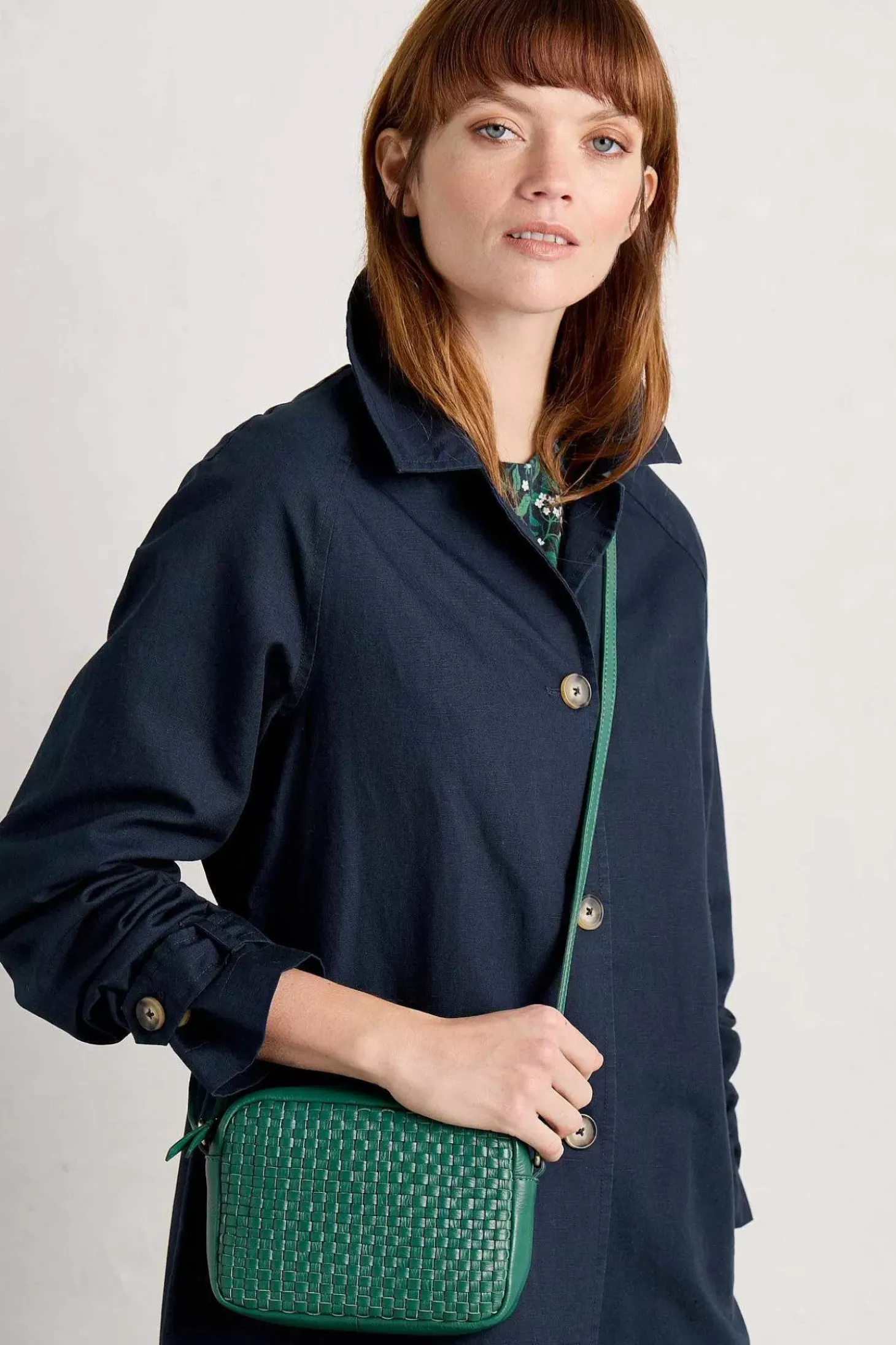 Woven Sea Fan Leather Cross-Body Bag